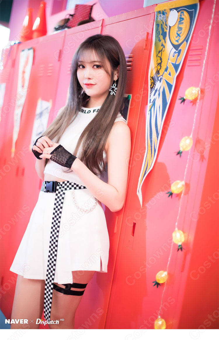 ジェイン(Jane) ジャズダンス衣装 「Show Me」 MVダンス服 MOMOLAND(モモランド) コスプレ衣装 韓国 アイドルスタイル ダンス服 へそ出し トップス スカート 上下セット-3
