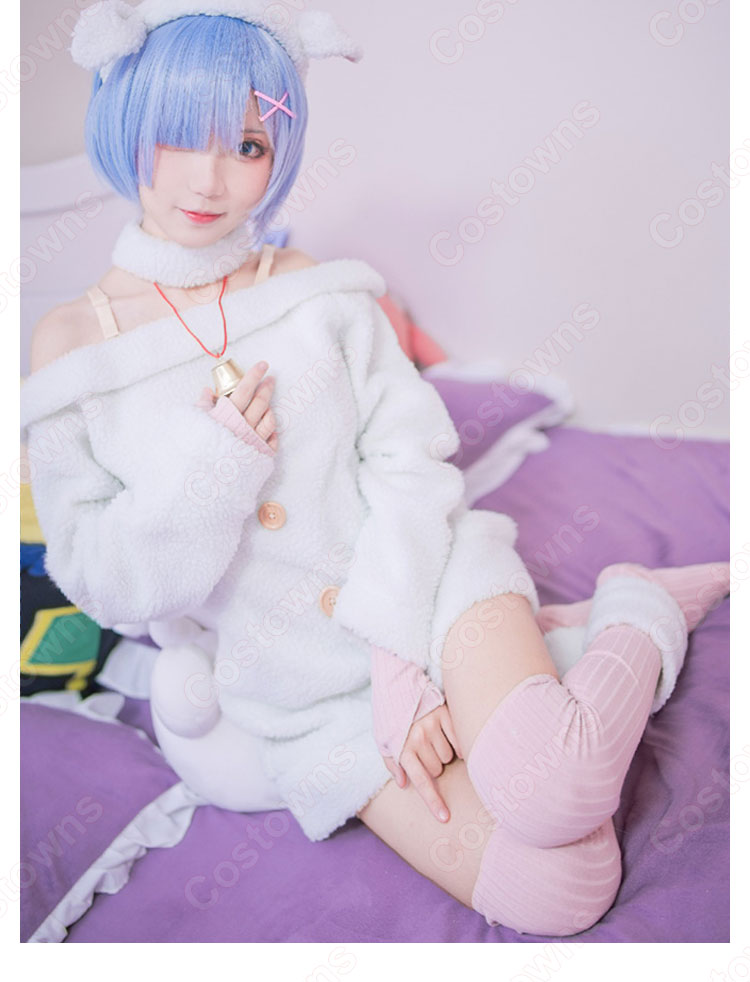 レム(リゼロ) 子ヤギ コスプレ衣装 『Re:ゼロから始める異世界生活(りぜろからはじめるいせかいせいかつ)』の登場人物の仮装 コスチューム-4