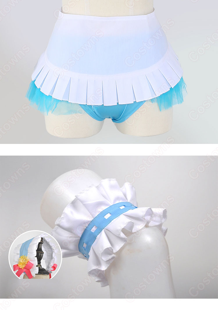 レム(リゼロ) 水着 ビキニ コスプレ衣装 『Re:ゼロから始める異世界生活（りぜろからはじめるいせかいせいかつ）』の登場人物の仮装 コスチューム-9