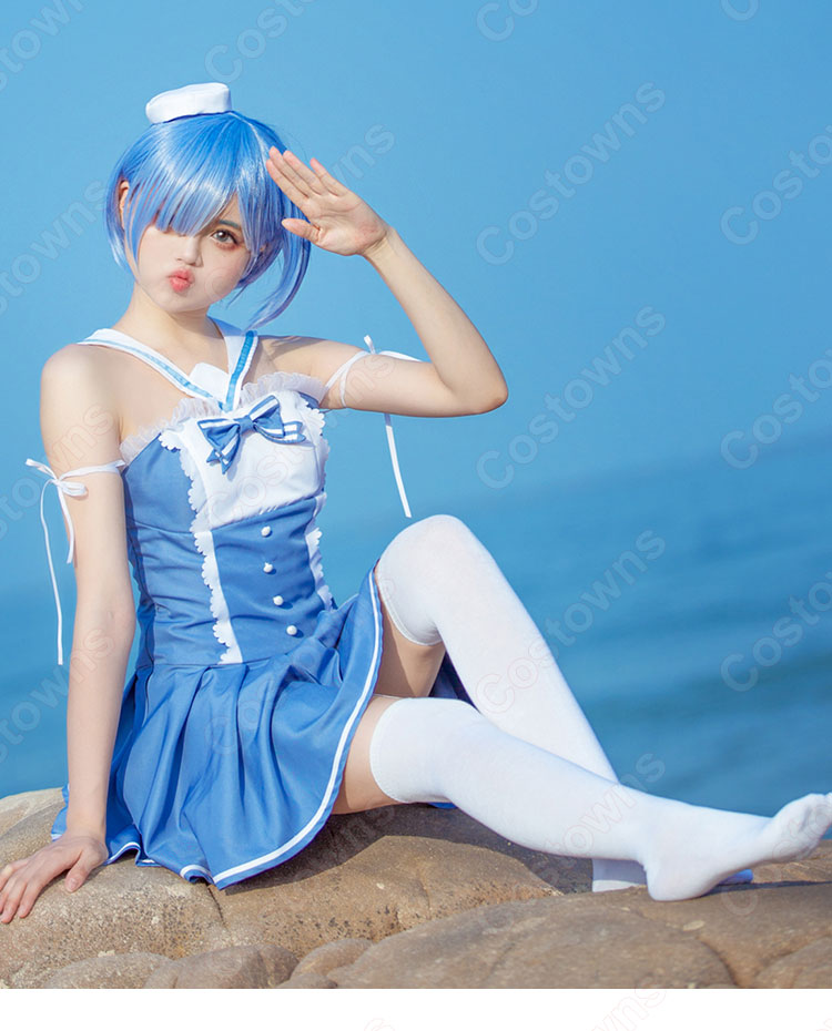 リゼロ レム セーラー服 コスプレ衣装『Re:ゼロから始める異世界生活(りぜろからはじめるいせかいせいかつ)』 cosplay 仮装 変装-1
