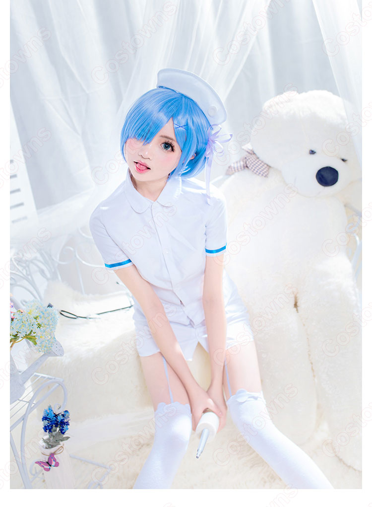 リゼロ ラム レム ナース コスプレ衣装『Re:ゼロから始める異世界生活（りぜろからはじめるいせかいせいかつ）』 看護師 ワンピース cosplay 仮装 変装-3