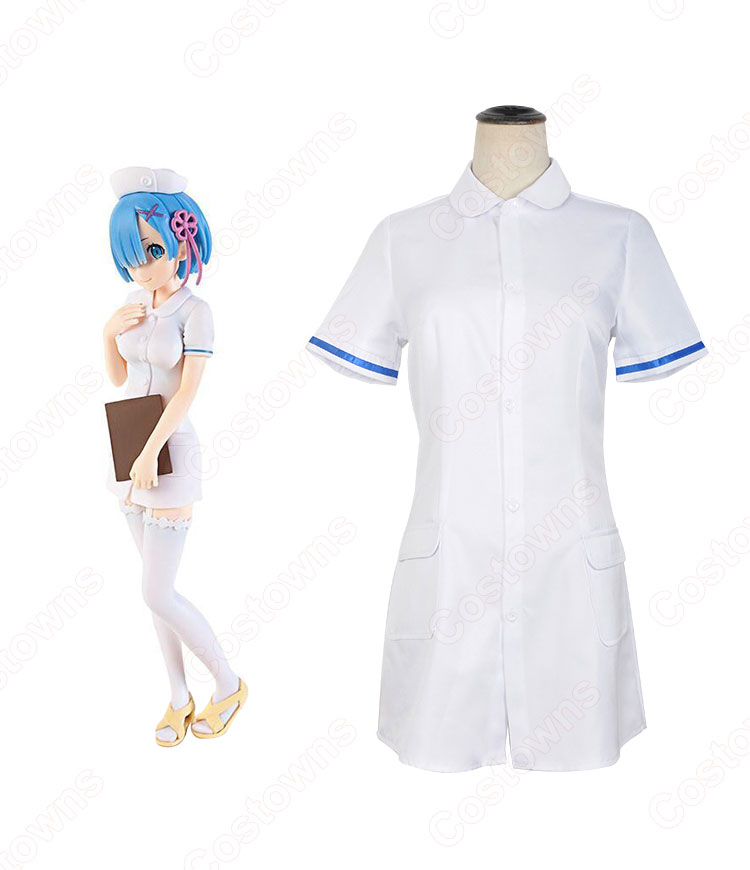 リゼロ ラム レム ナース コスプレ衣装『Re:ゼロから始める異世界生活（りぜろからはじめるいせかいせいかつ）』 看護師 ワンピース cosplay 仮装 変装-6