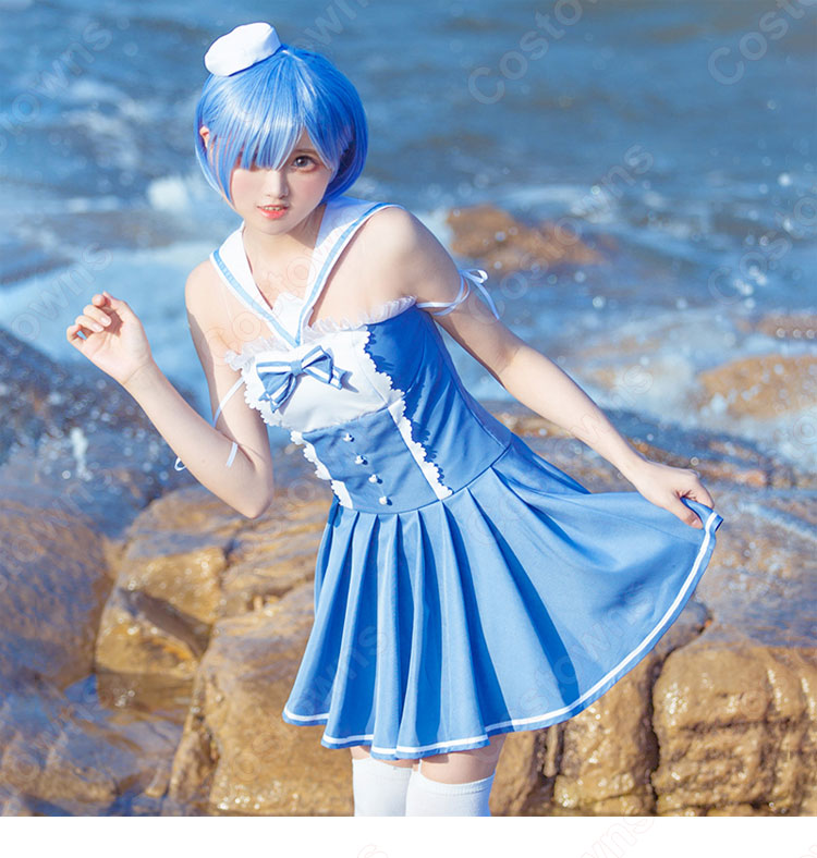 リゼロ レム セーラー服 コスプレ衣装『Re:ゼロから始める異世界生活(りぜろからはじめるいせかいせいかつ)』 cosplay 仮装 変装-4