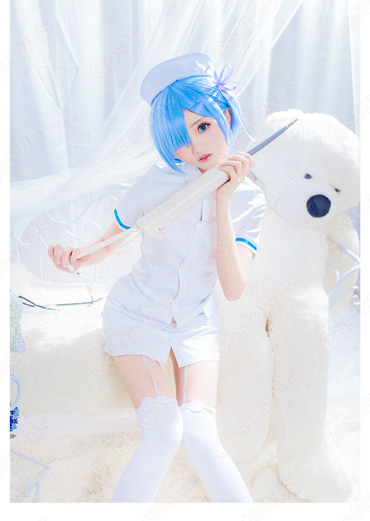 リゼロ ラム レム ナース コスプレ衣装『Re:ゼロから始める異世界生活（りぜろからはじめるいせかいせいかつ）』 看護師 ワンピース cosplay 仮装 変装-4