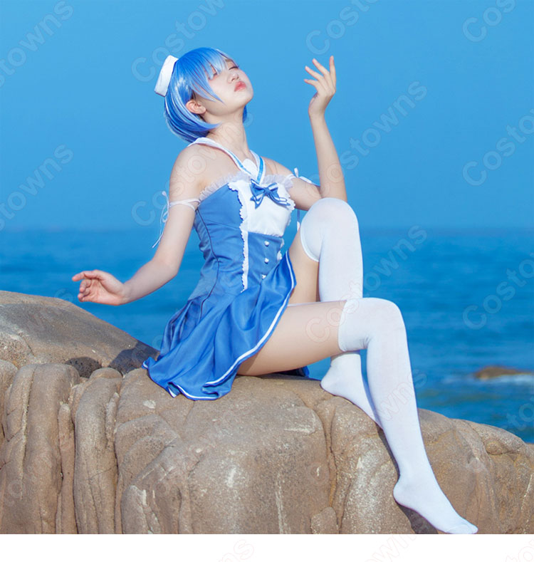 リゼロ レム セーラー服 コスプレ衣装『Re:ゼロから始める異世界生活(りぜろからはじめるいせかいせいかつ)』 cosplay 仮装 変装-3