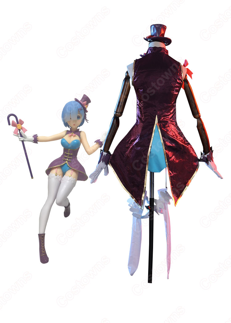 リゼロ レム マジシャン コスプレ衣装『Re:ゼロから始める異世界生活(りぜろからはじめるいせかいせいかつ)』奇術師 レザージャケット バニーガール cosplay 仮装 変装-6