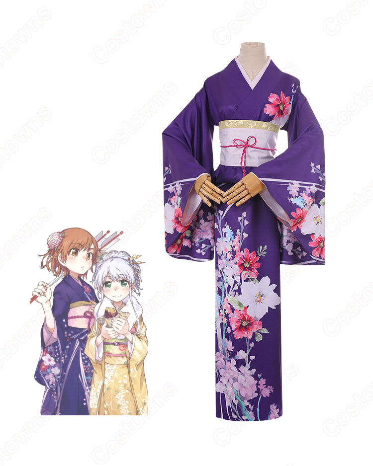 御坂 美琴(みさかみこと)新年 着物 コスプレ衣装 『とある魔術の禁書目録』『とある科学の超電磁砲(とあるかがくのレールガン)』 きもの cosplay 仮装 変装-4