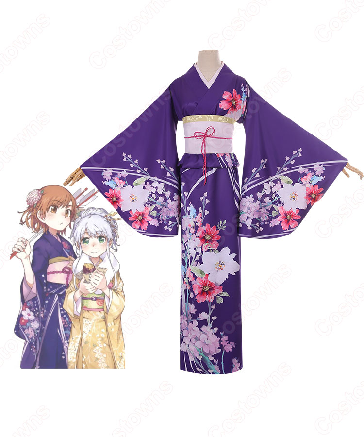 御坂 美琴(みさかみこと)新年 着物 コスプレ衣装 『とある魔術の禁書目録』『とある科学の超電磁砲(とあるかがくのレールガン)』 きもの cosplay 仮装 変装-2