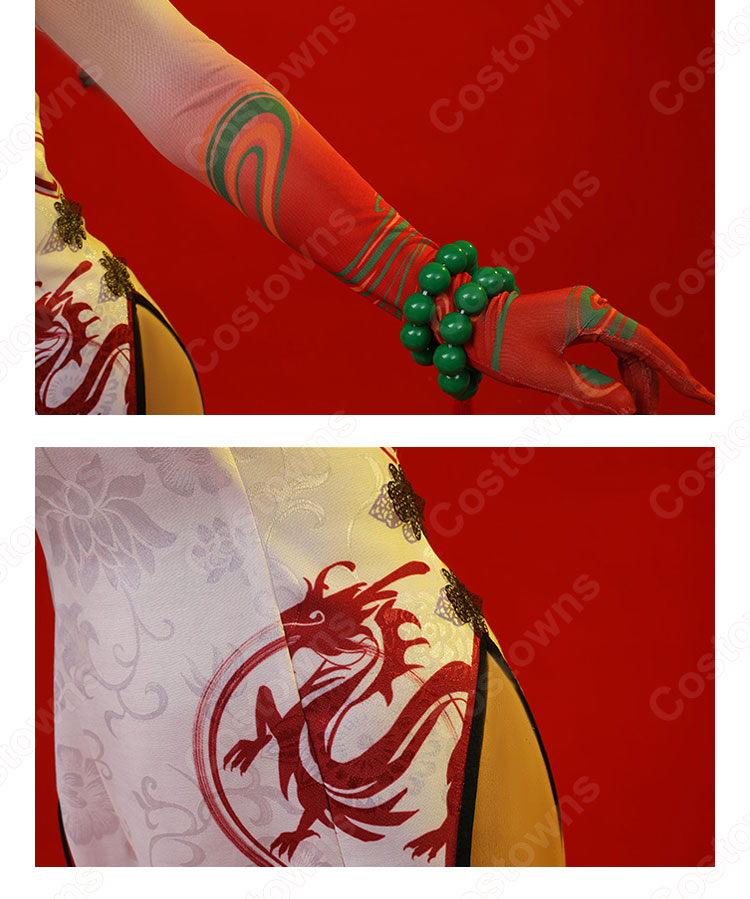 ニェン 楽逍遥 チャイナドレス コスプレ衣装 『アークナイツ/Arknights』 新コーデ cosplay 仮装 変装-9