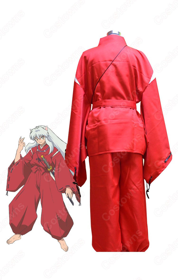 犬夜叉 着物 コスプレ衣装 『犬夜叉（いぬやしゃ）』赤 きもの cosplay 仮装 変装-3