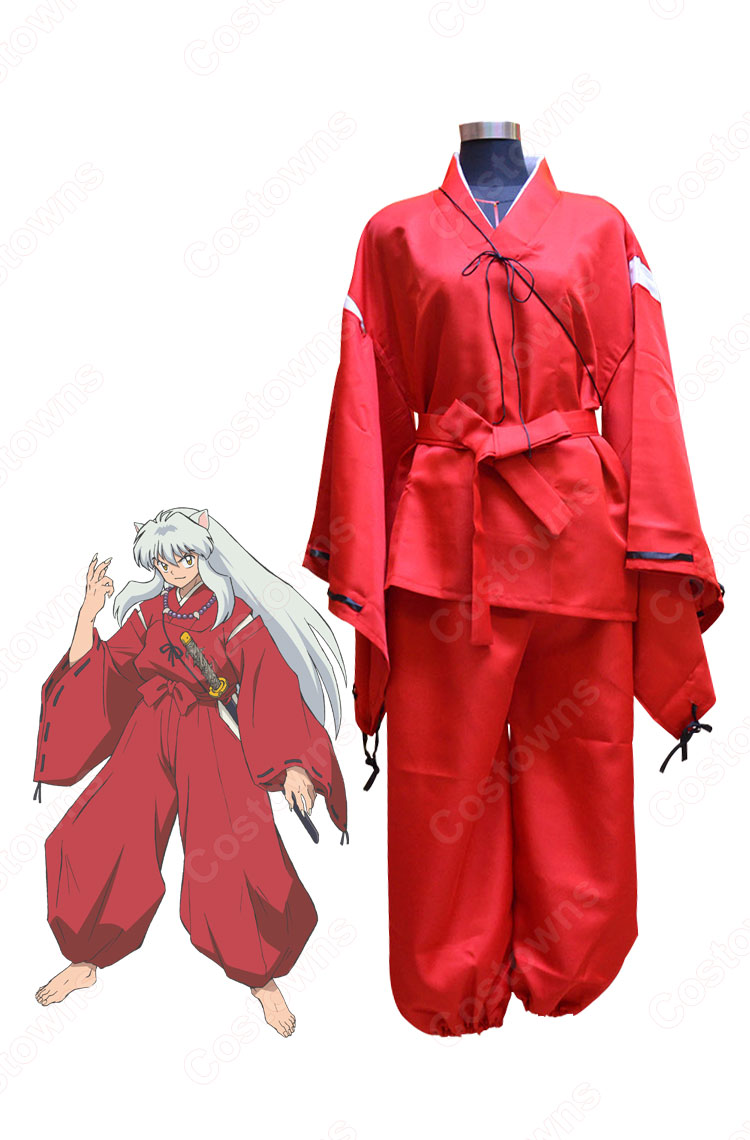 犬夜叉 着物 コスプレ衣装 『犬夜叉（いぬやしゃ）』赤 きもの cosplay 仮装 変装-1