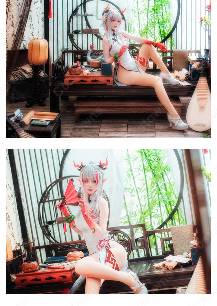 ニェン 楽逍遥 チャイナドレス コスプレ衣装 『アークナイツ/Arknights』 新コーデ cosplay 仮装 変装-3