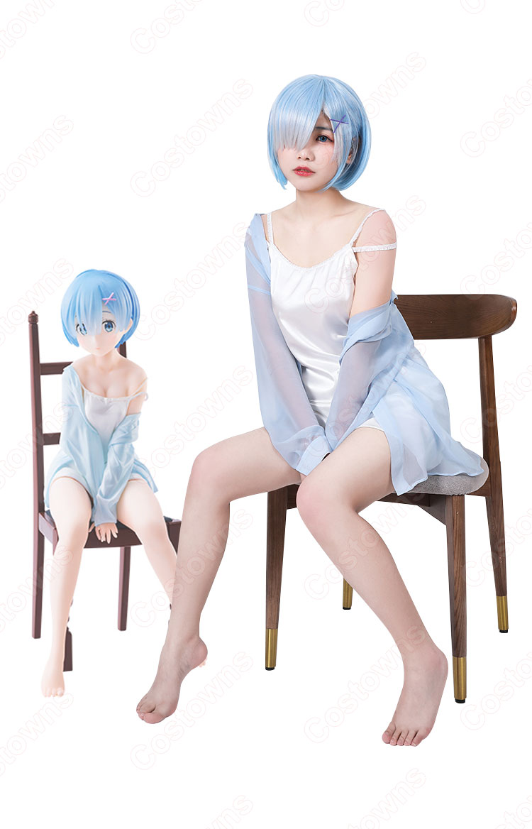 リゼロ レム パジャマ コスプレ衣装『Re:ゼロから始める異世界生活(りぜろからはじめるいせかいせいかつ)』 夏 キャミソール セクシー 可愛い cosplay 仮装 変装-1