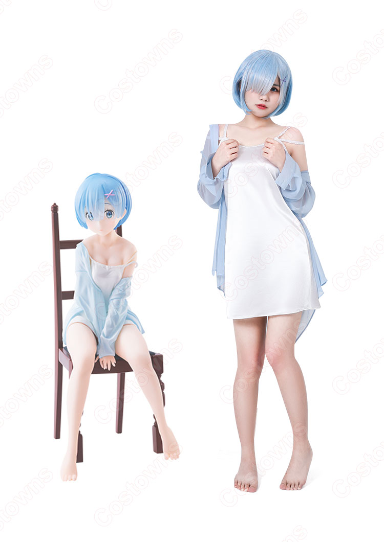 リゼロ レム パジャマ コスプレ衣装『Re:ゼロから始める異世界生活(りぜろからはじめるいせかいせいかつ)』 夏 キャミソール セクシー 可愛い cosplay 仮装 変装-3