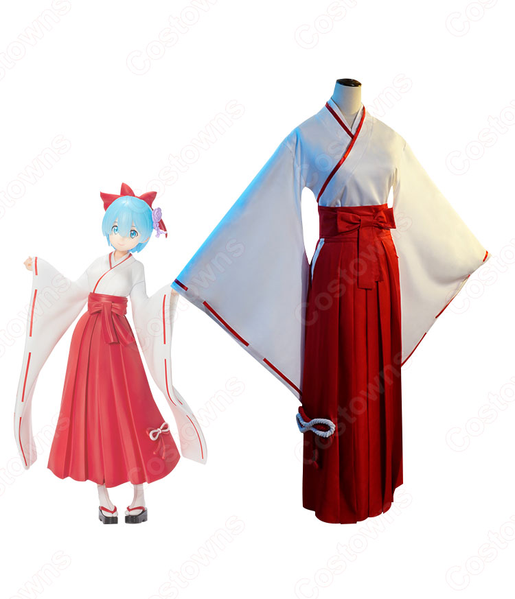 リゼロ ラム レム 巫女服コスプレ衣装『Re:ゼロから始める異世界生活』 巫女衣装 cosplay 仮装 変装-6