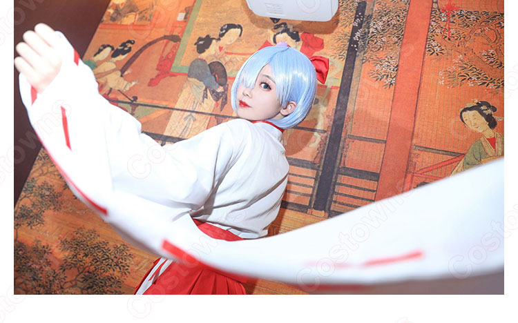 リゼロ ラム レム 巫女服コスプレ衣装『Re:ゼロから始める異世界生活』 巫女衣装 cosplay 仮装 変装-2
