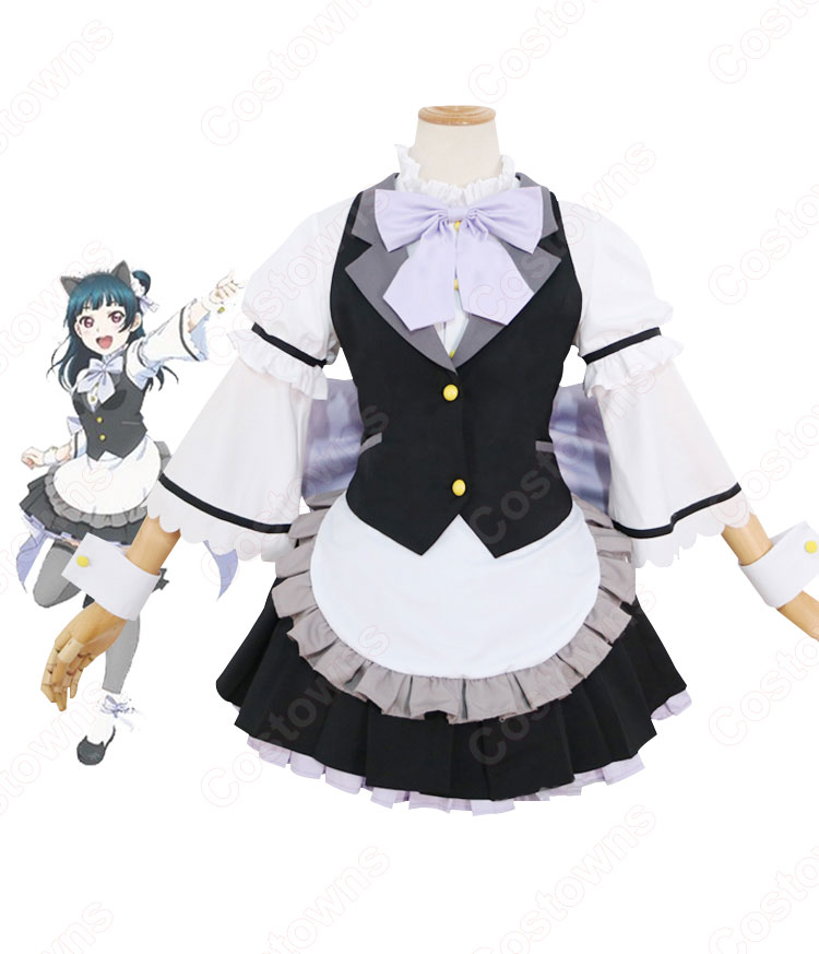 ラブライブ! 津島善子（ツシマヨシコ）メイド服 コスプレ衣装 『ラブライブ！サンシャイン!!×THEキャラSHOP』 メイド衣装 cosplay 仮装  変装 - Costowns