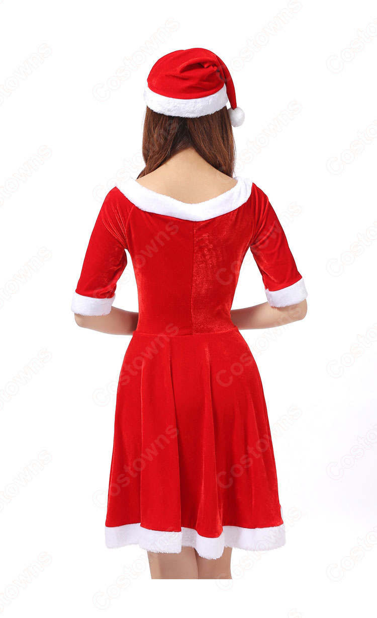 クリスマス衣装 クリスマスパーティー レディース セクシー衣装 ワンピース サンタ コスプレ衣装-4
