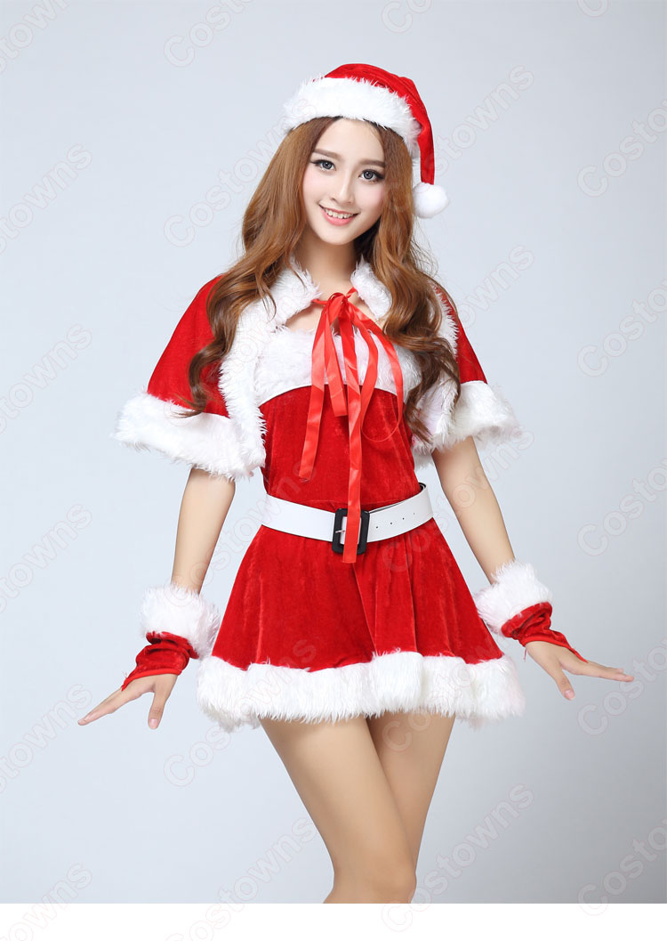 サンタ衣装 クリスマスパーティー衣装 レディース ワンピース セクシー ミニスカ クリスマス コスプレ衣装 - Costowns