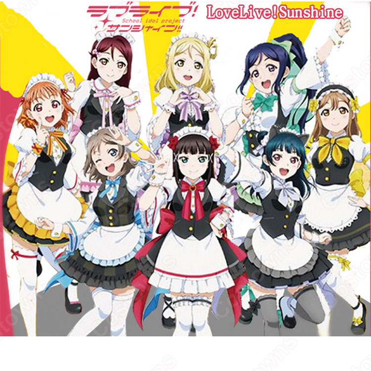 ラブライブ! 松浦果南(マツウラカナン) メイド服 コスプレ衣装 『ラブライブ!サンシャイン!!×THEキャラSHOP』 メイド衣装 cosplay 仮装 変装 オーダメイド可-1