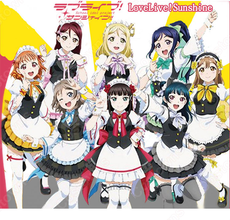 ラブライブ! 小原鞠莉(オハラマリ) メイド服 コスプレ衣装 『ラブライブ!サンシャイン!!×THEキャラSHOP』 メイド衣装 cosplay 仮装 変装 オーダメイド可-1