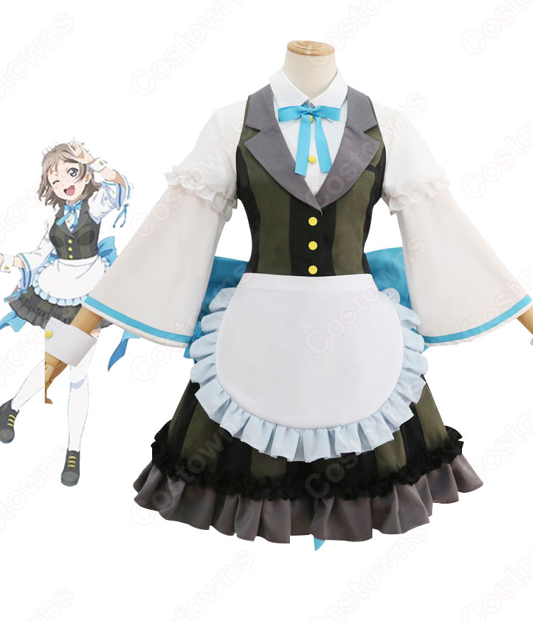 ラブライブ! 渡辺曜（ワタナベヨウ） メイド服 コスプレ衣装 『ラブライブ！サンシャイン!!×THEキャラSHOP』 メイド衣装 cosplay 仮装  変装 - Costowns