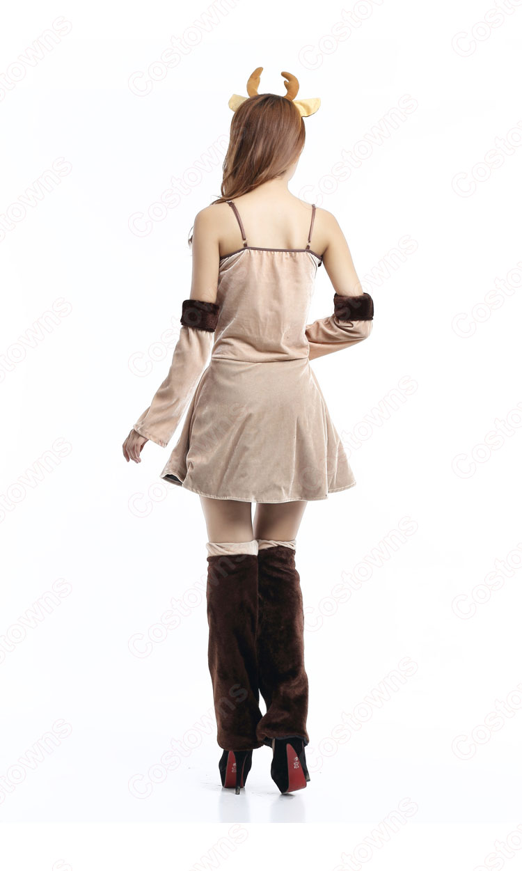 サンタ衣装 レディース セクシー トナカイ クリスマス衣装 ワンピース サンタ コスプレ クリスマスパーティー衣装-5