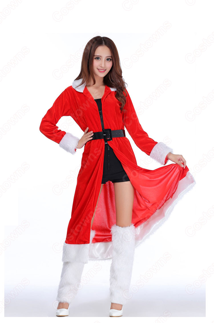 クリスマス衣装 クリスマスパーティー衣装 レディース セクシー マント ワンピース サンタ コスプレ衣装-1