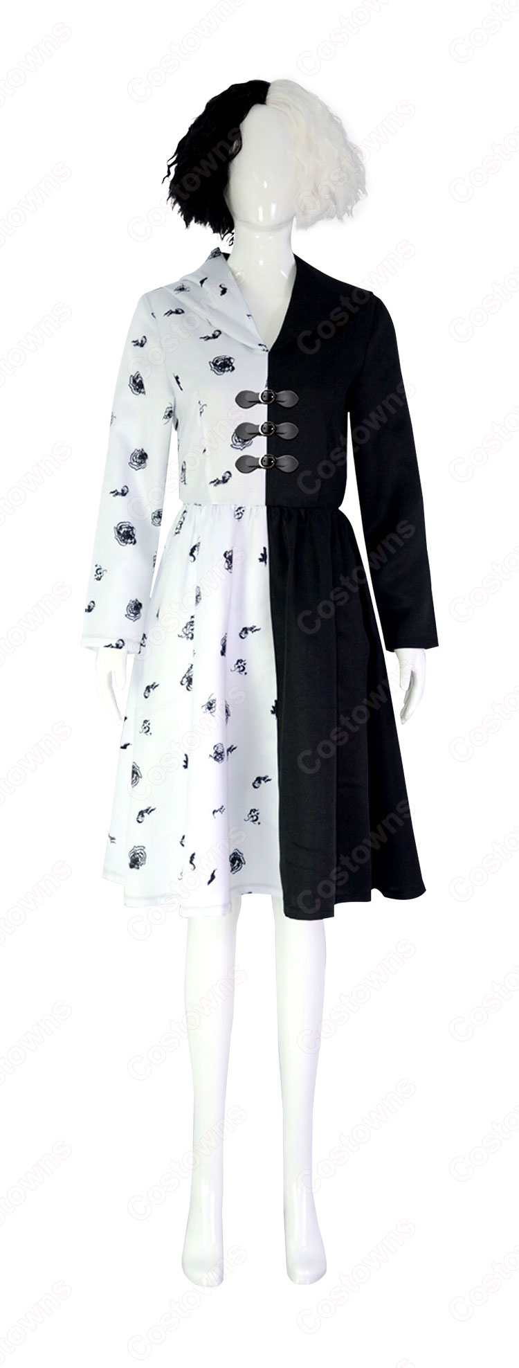 エステラ/クルエラ コスプレ衣装 『クルエラ』『101匹わんちゃん』 悪役クルエラ・ド・ヴィル cosplay 仮装 変装-2