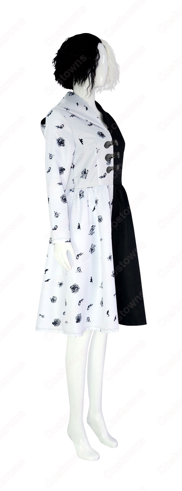 エステラ/クルエラ コスプレ衣装 『クルエラ』『101匹わんちゃん』 悪役クルエラ・ド・ヴィル cosplay 仮装 変装-3