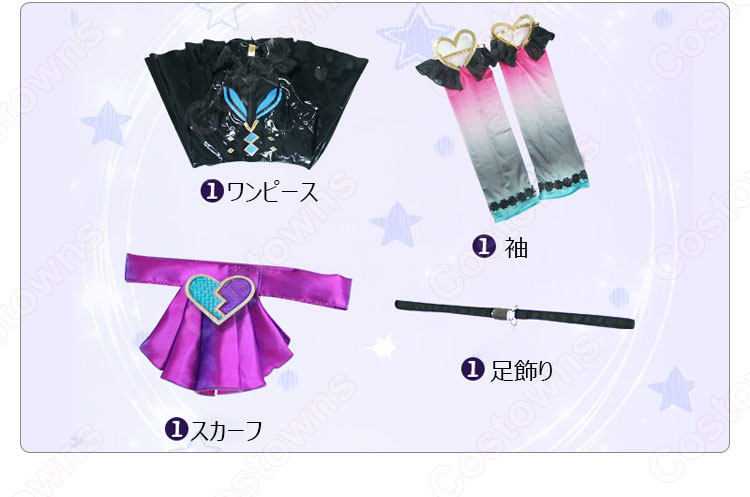 初音ミク 小悪魔 コスプレ衣装 ヴィラン風 黒ワンピース-10