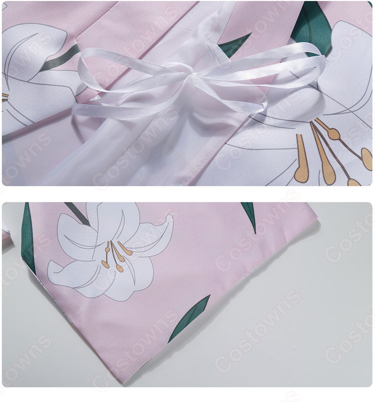 竈門禰豆子 (かまどねずこ) 和服 浴衣 コスプレ衣装 【鬼滅の刃】夏祭り cosplay 仮装 変装-6