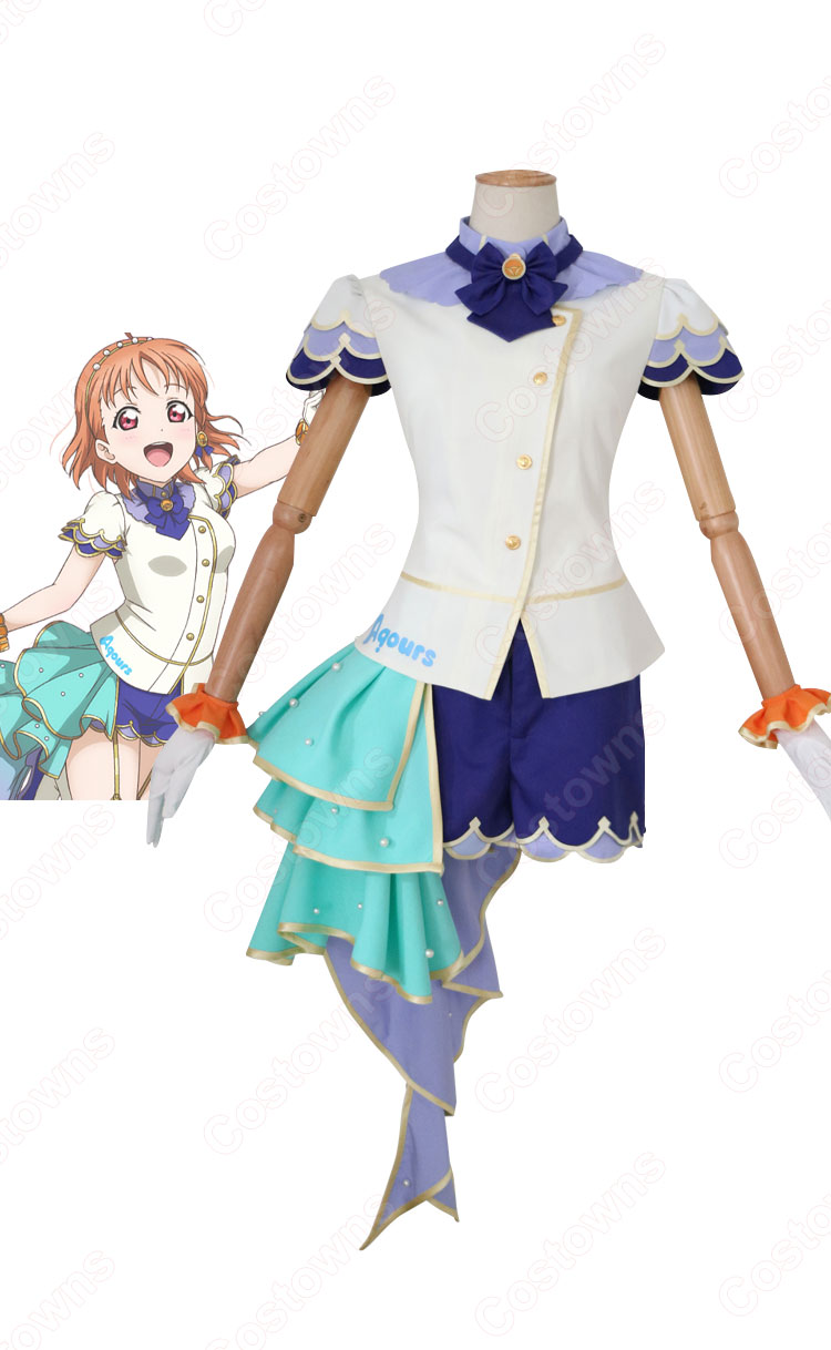 スクスタ Aqours 全員 コスプレ衣装 『ラブライブ! スクールアイドルフェスティバル ALL STARS』黒澤ルビィ 国木田花丸 黒澤ダイヤ 渡辺曜 高海千歌 津島善子 小原鞠莉 桜内梨子 松浦果南 cosplay 仮装 変装-1