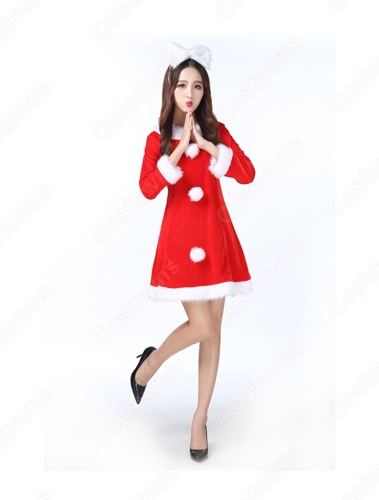 サンタ衣装 クリスマス コスプレ衣装 レディース 長袖 ワンピース 可愛い コスチューム サンタクロース 仮装 変装 大人用-1