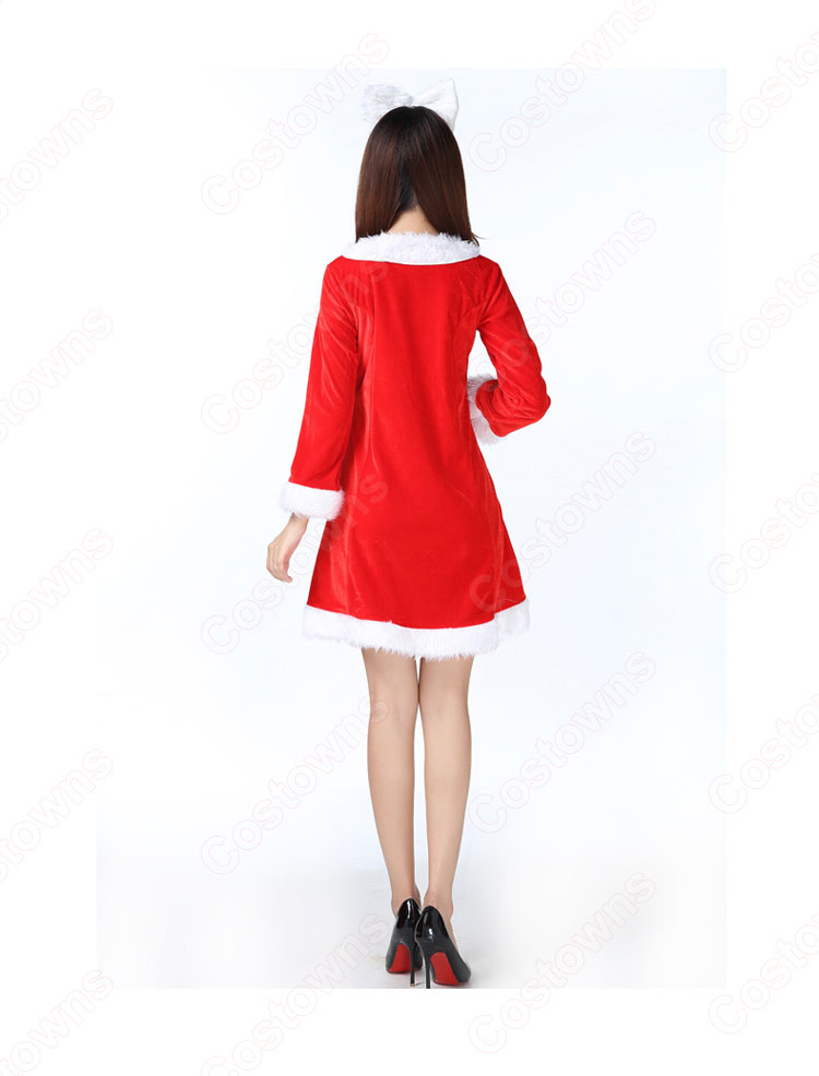 サンタ衣装 クリスマス コスプレ衣装 レディース 長袖 ワンピース 可愛い コスチューム サンタクロース 仮装 変装 大人用-4