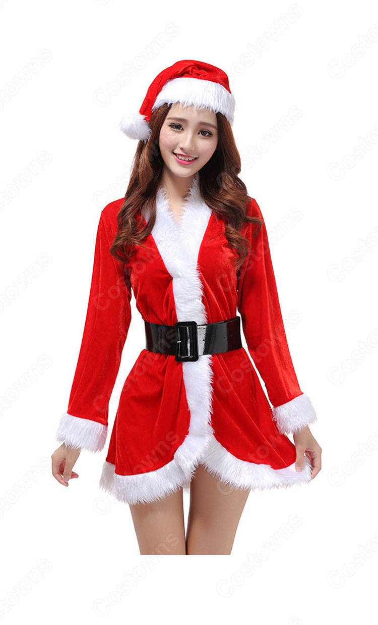 クリスマス サンタ衣装 サンタクロース コスプレ衣装 レディース セクシー 長袖 クリスマス衣装 サンタ テーマパーティー衣装-2