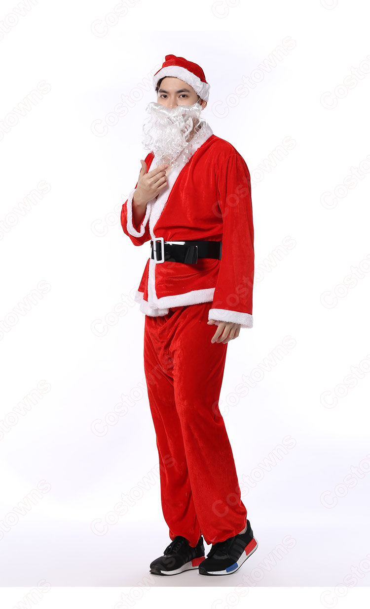 サンタ衣装 サンタクロース コスプレ衣装 メンズ 長袖 クリスマス衣装 サンタ テーマパーティー衣装 大人用 男性用-1