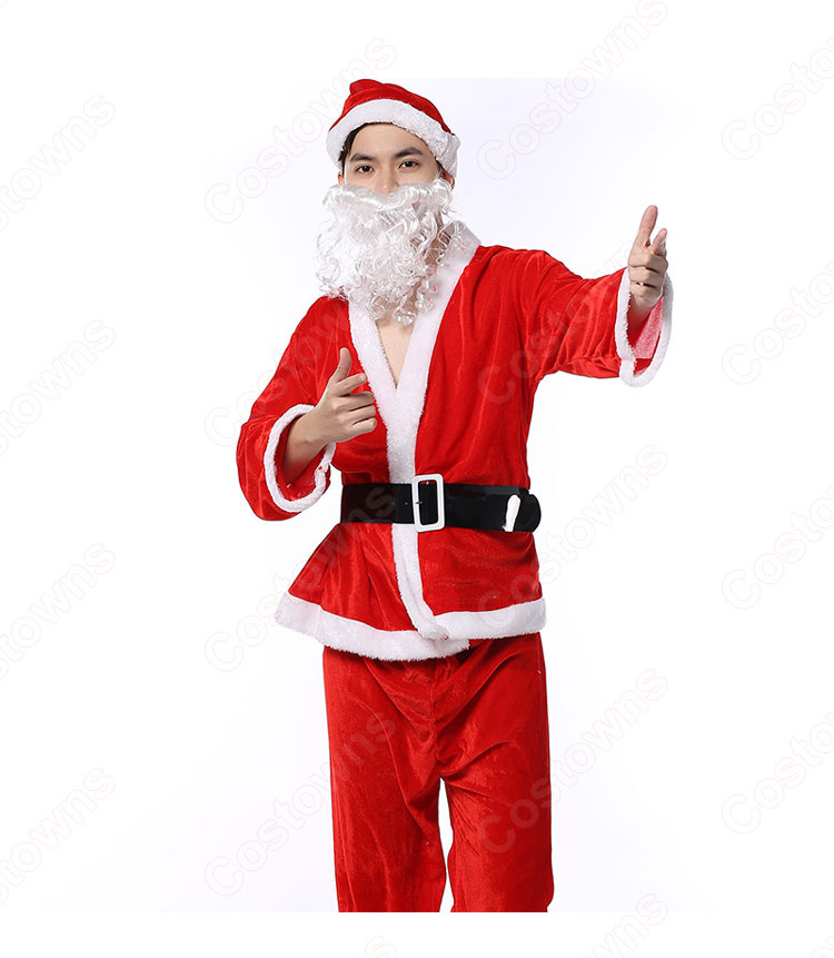 サンタ衣装 サンタクロース コスプレ衣装 メンズ 長袖 クリスマス衣装 サンタ テーマパーティー衣装 大人用 男性用-4