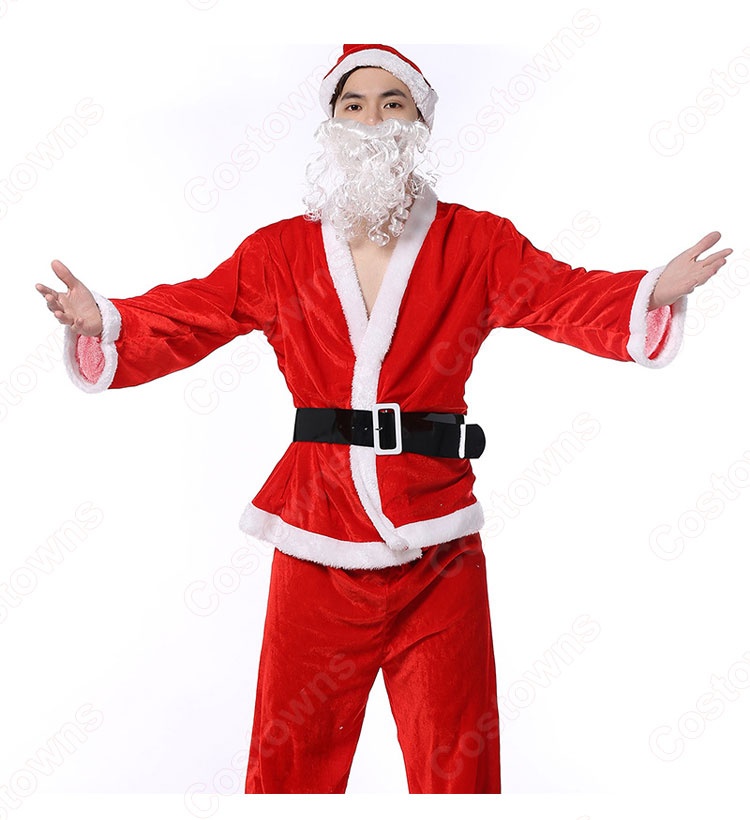 サンタ衣装 サンタクロース コスプレ衣装 メンズ 長袖 クリスマス衣装 サンタ テーマパーティー衣装 大人用 男性用-3