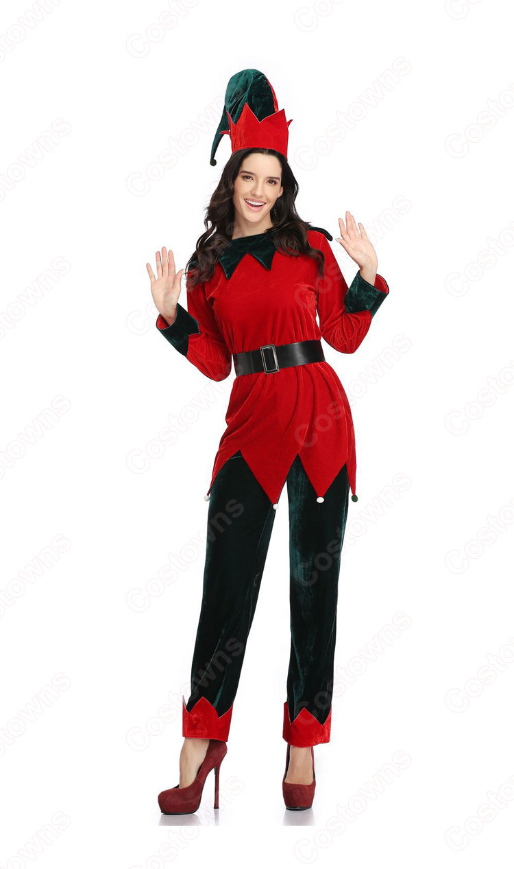 サンタ衣装 クリスマス ピエロ コスプレ衣装 長袖 親子スーツ クリスマス衣装 テーマパーティー衣装 大人用 子供用-4