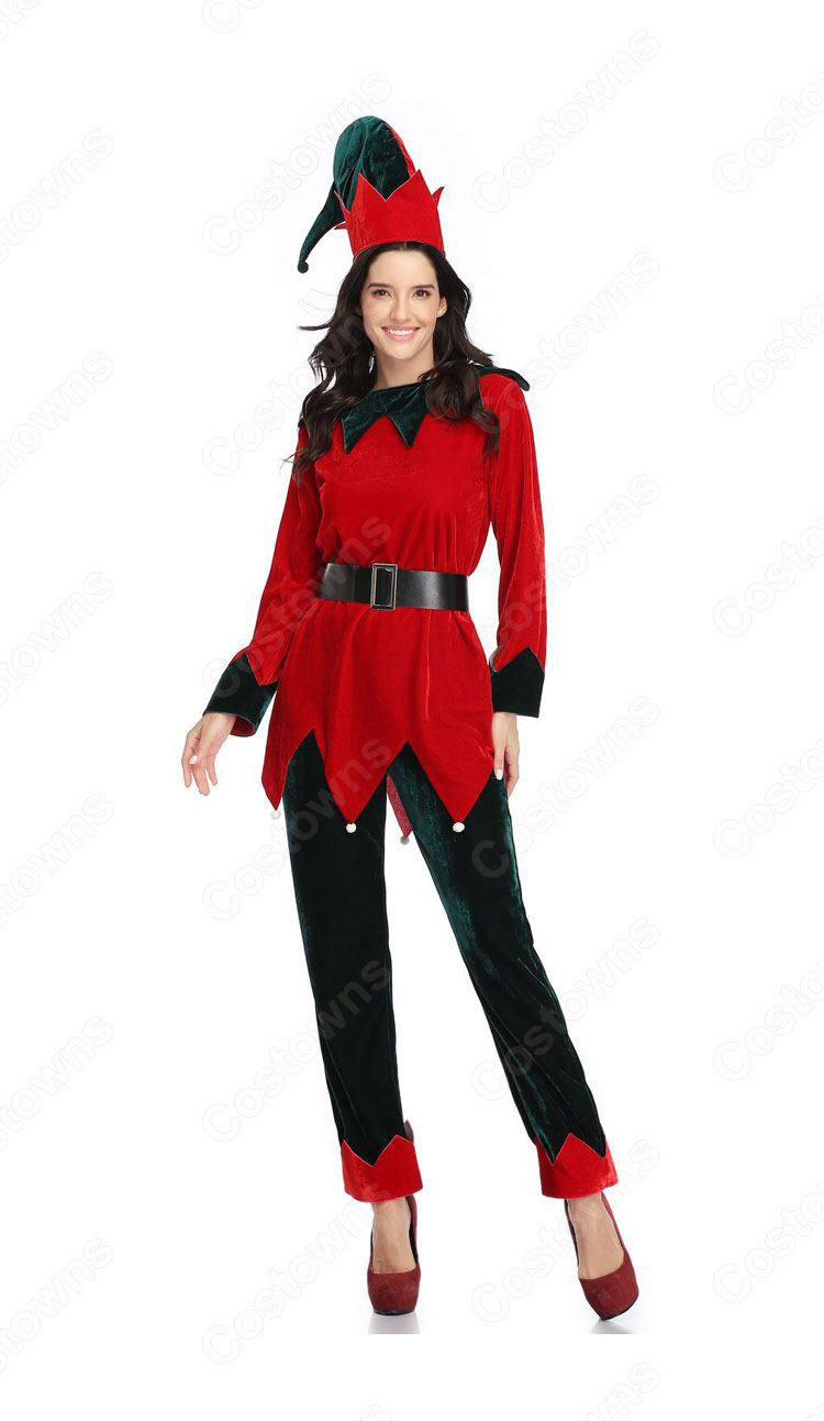 サンタ衣装 クリスマス ピエロ コスプレ衣装 長袖 親子スーツ クリスマス衣装 テーマパーティー衣装 大人用 子供用-5