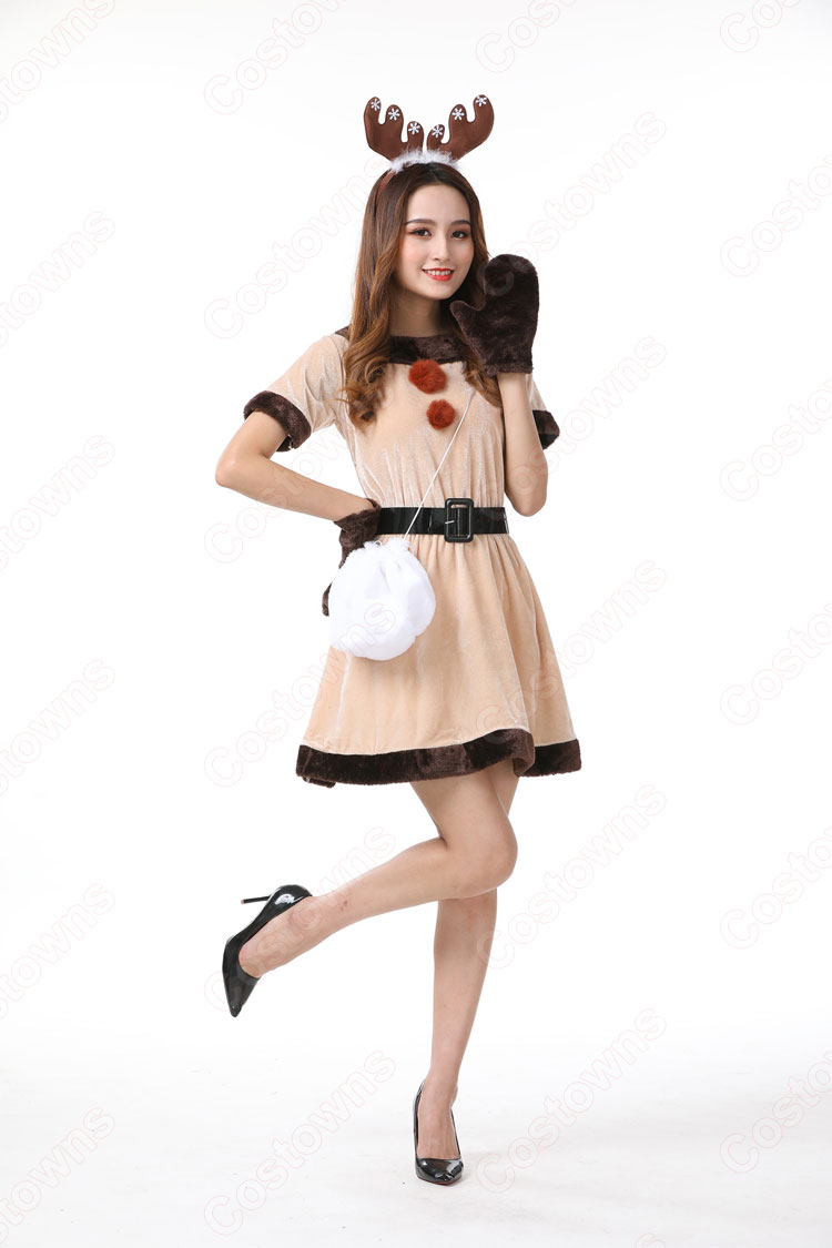 クリスマス トナカイ コスプレ衣装 レディース セクシー ト ワンピース 大人用-6
