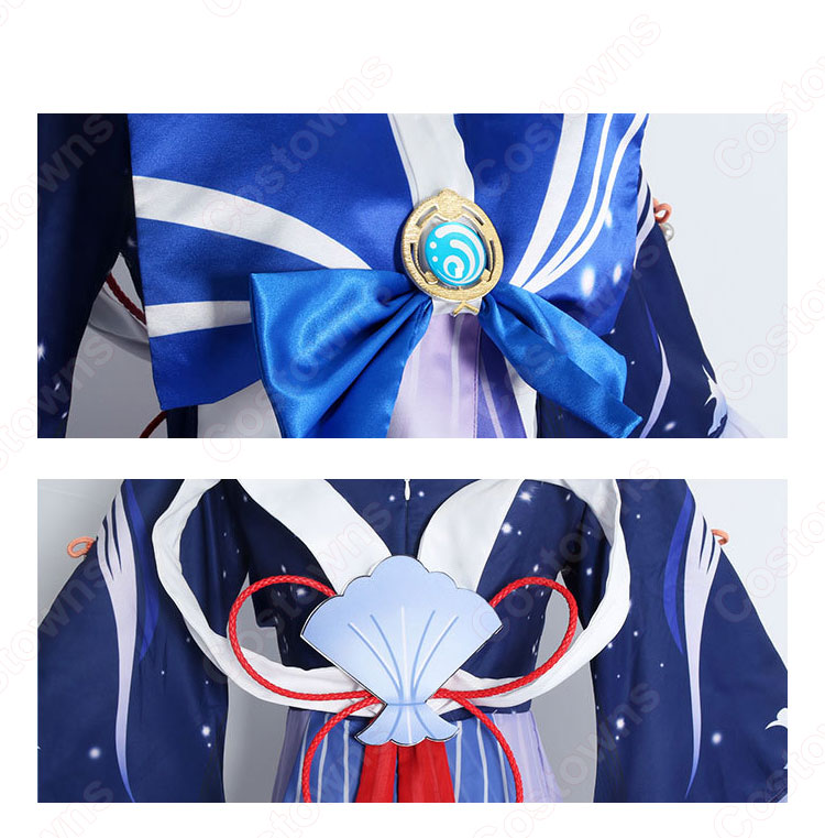 珊瑚宮心海(さんごのみやここみ) コスプレ衣装 『原神(げんしん)』 稲妻 海祇島 現人神の巫女 cosplay 仮装 変装-4