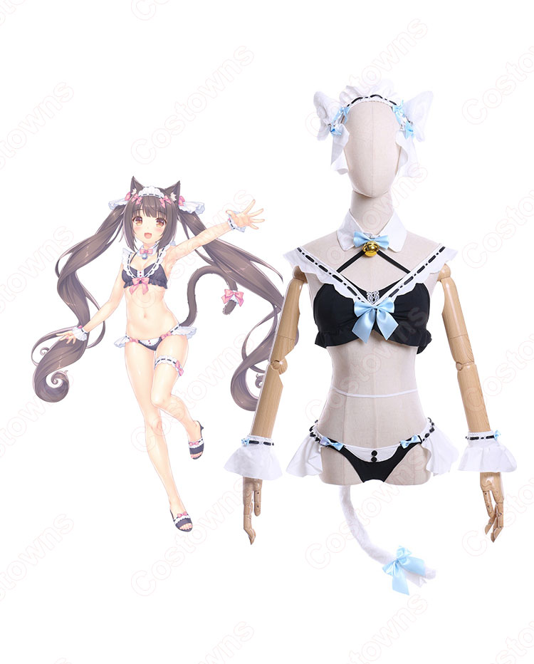 ショコラ バニラ メイド水着 コスプレ衣装 『ネコぱら』 cosplay 仮装 変装-3