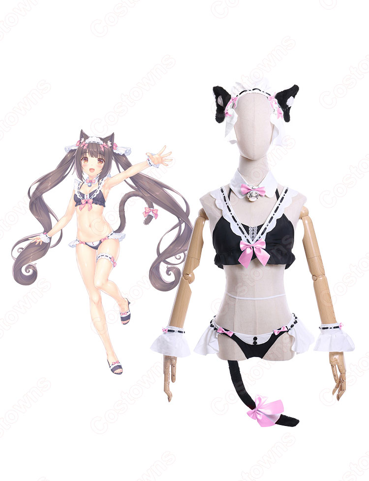 ショコラ バニラ メイド水着 コスプレ衣装 『ネコぱら』 cosplay 仮装 変装-1