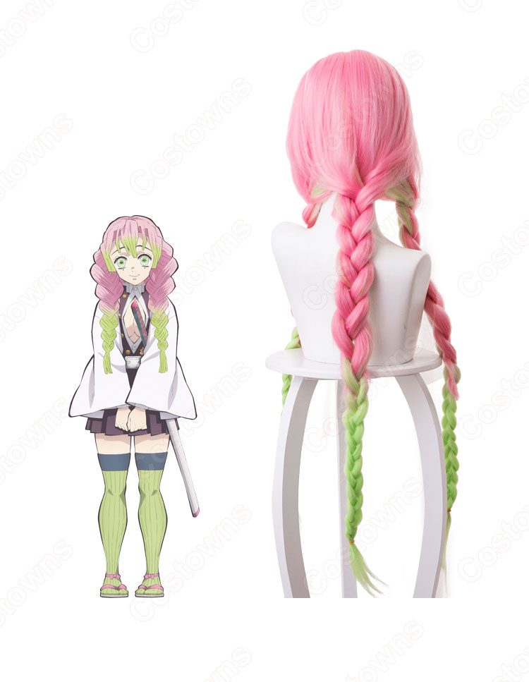 甘露寺蜜璃(かんろじみつり) コスプレウィッグ 『鬼滅の刃(きめつのやいば)』 耐熱かつら cosplay wig 通販-4