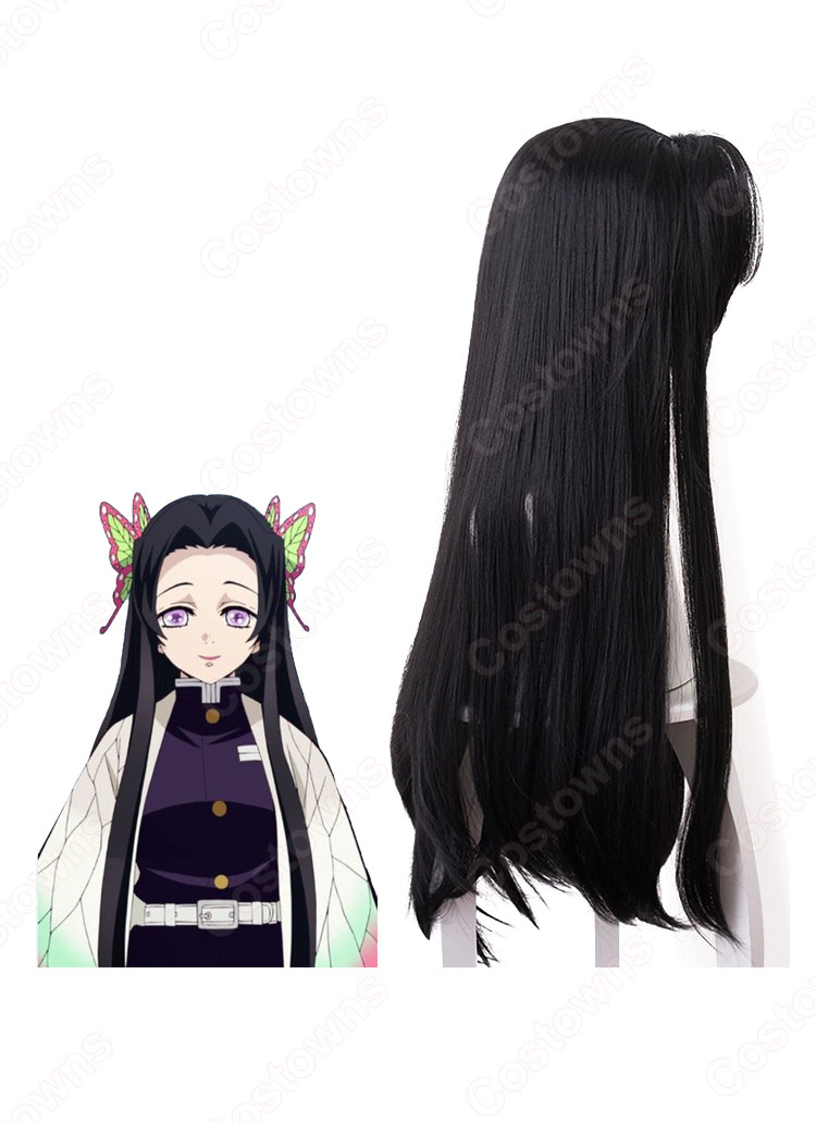 胡蝶カナエ(こちょうかなえ) コスプレウィッグ 『鬼滅の刃(きめつのやいば)』 黒 耐熱かつら cosplay wig 通販-4
