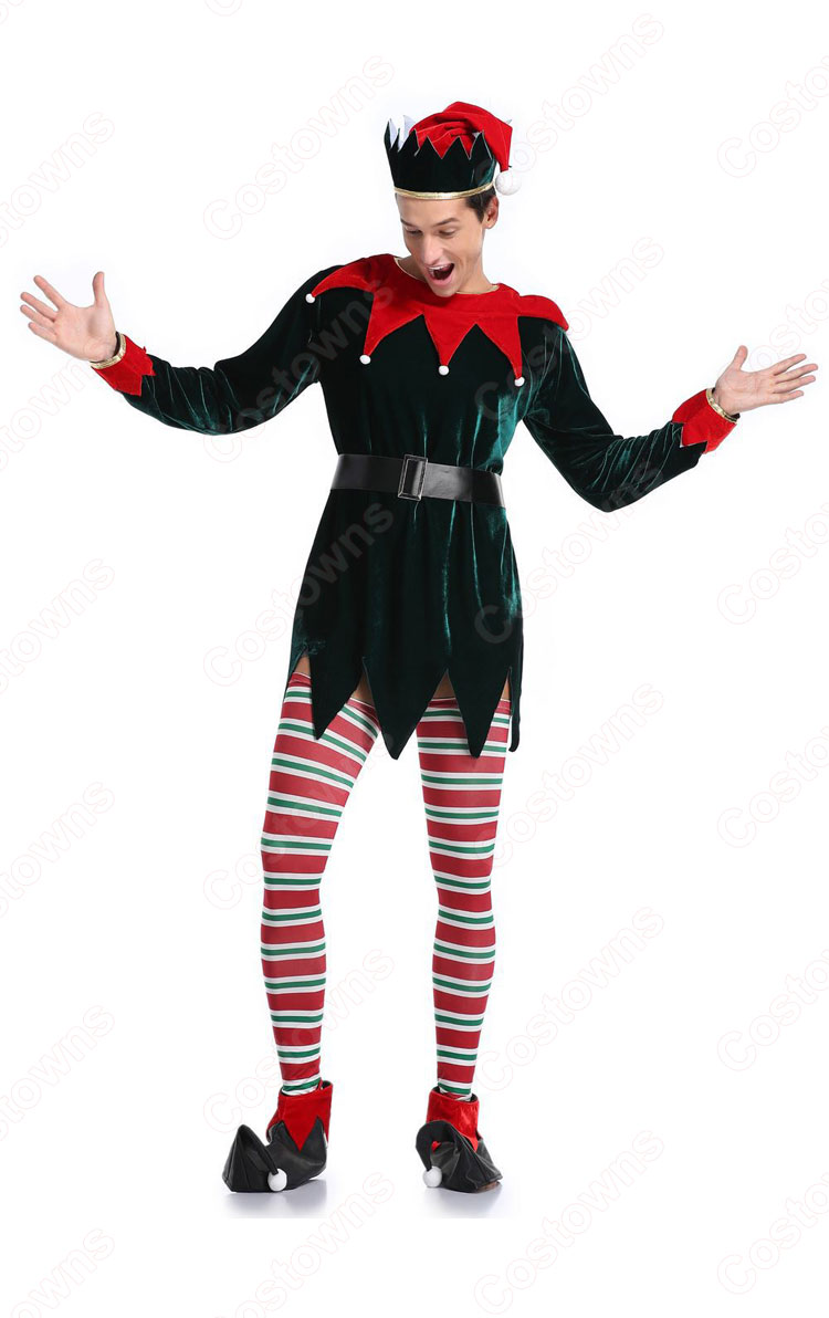 クリスマス エルフ コスプレ衣装 長袖 親子スーツ クリスマス テーマパーティー衣装 大人用 子供用-2