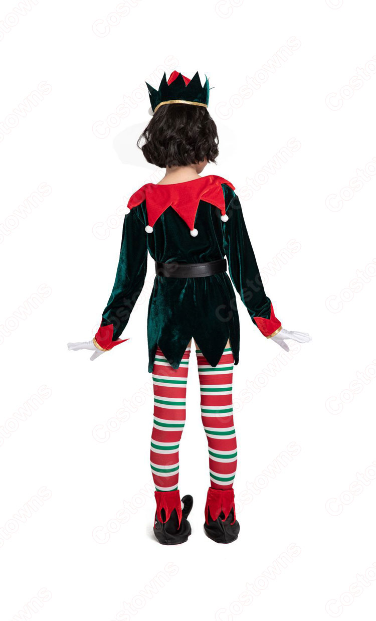 クリスマス エルフ コスプレ衣装 長袖 親子スーツ クリスマス テーマパーティー衣装 大人用 子供用-10