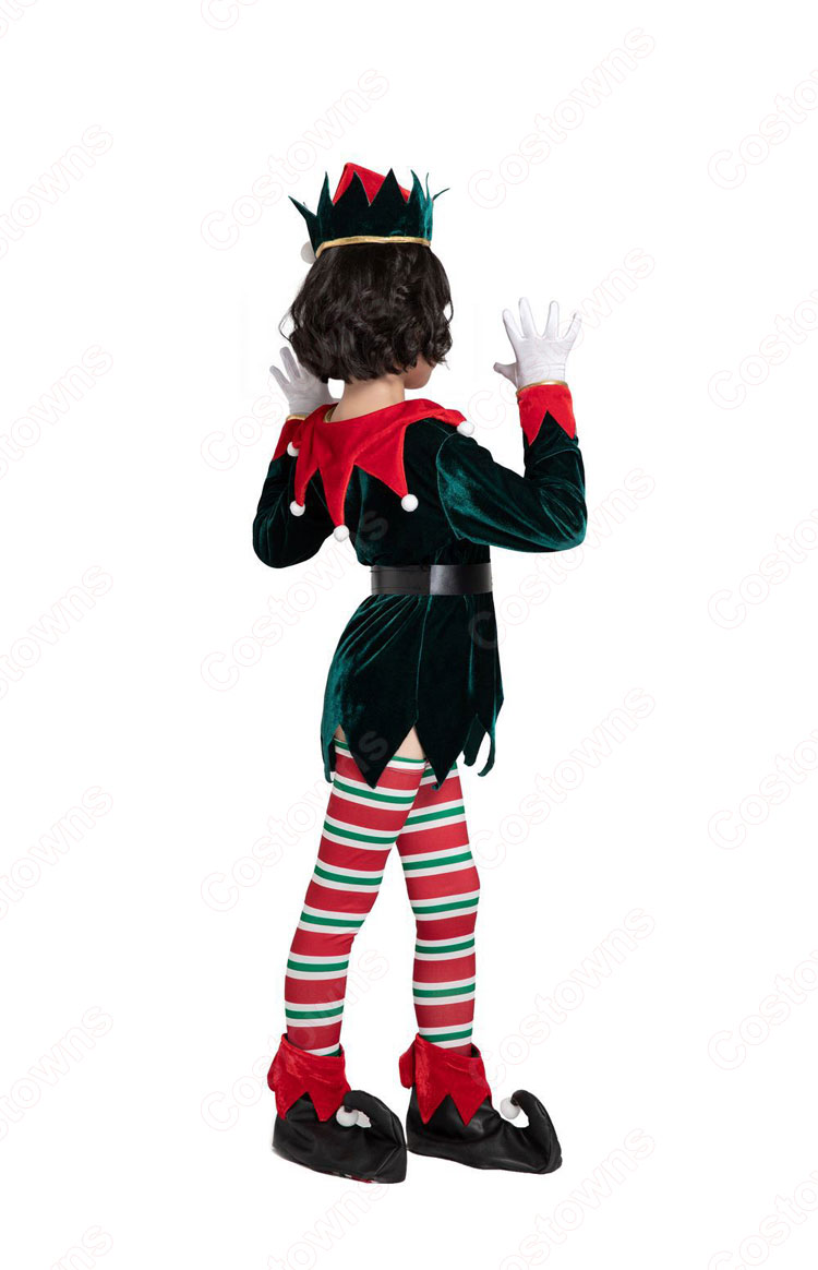クリスマス エルフ コスプレ衣装 長袖 親子スーツ クリスマス テーマパーティー衣装 大人用 子供用-9
